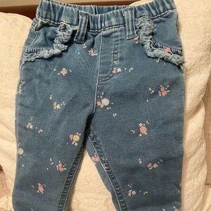 Floral print soft denim jeans, stretchy. *1
